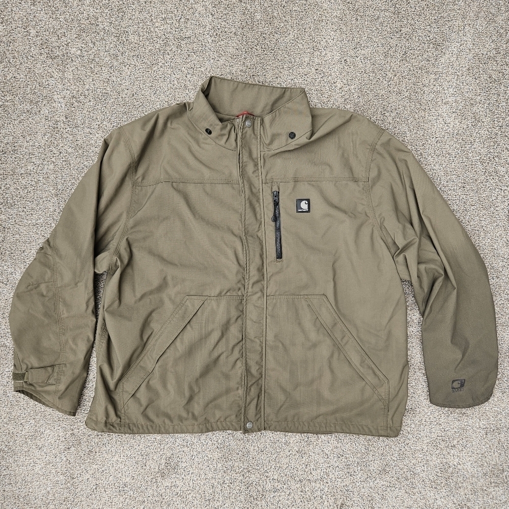 Carhartt Coat J162 Shoreline Waterproof Breathable Green Mens Jacket Sz 2XL XXL
